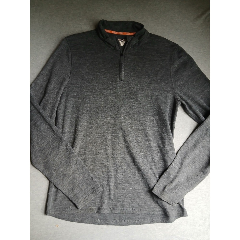 Omni Wool Shirt XL Base Layer 1/4 Zip Grey Outdoor Hiking Mens